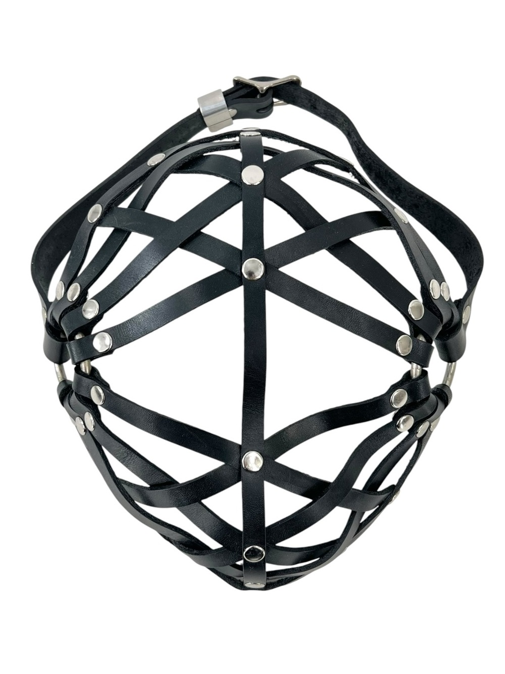 Zana Bayne Black Leather Adjustable Face Mask